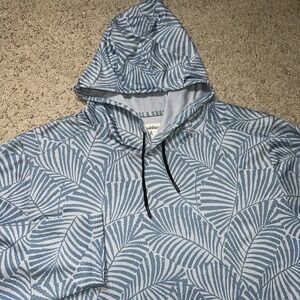Chubbies Movementum Hoodie Sweatshirt Men's XXL Calm Palm print Blue Golf NWOT